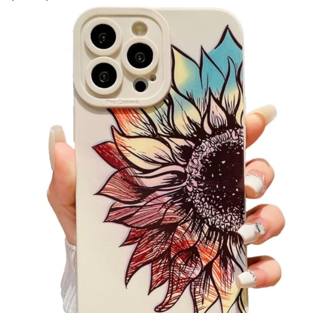 Artistic Sunflower iPhone Case with Multicolor Design
